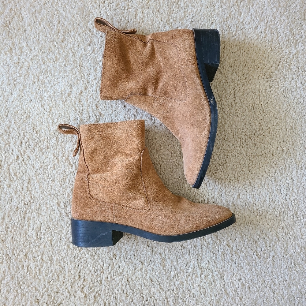 Zara brown suede ankle boots